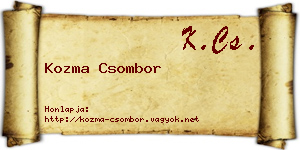 Kozma Csombor névjegykártya